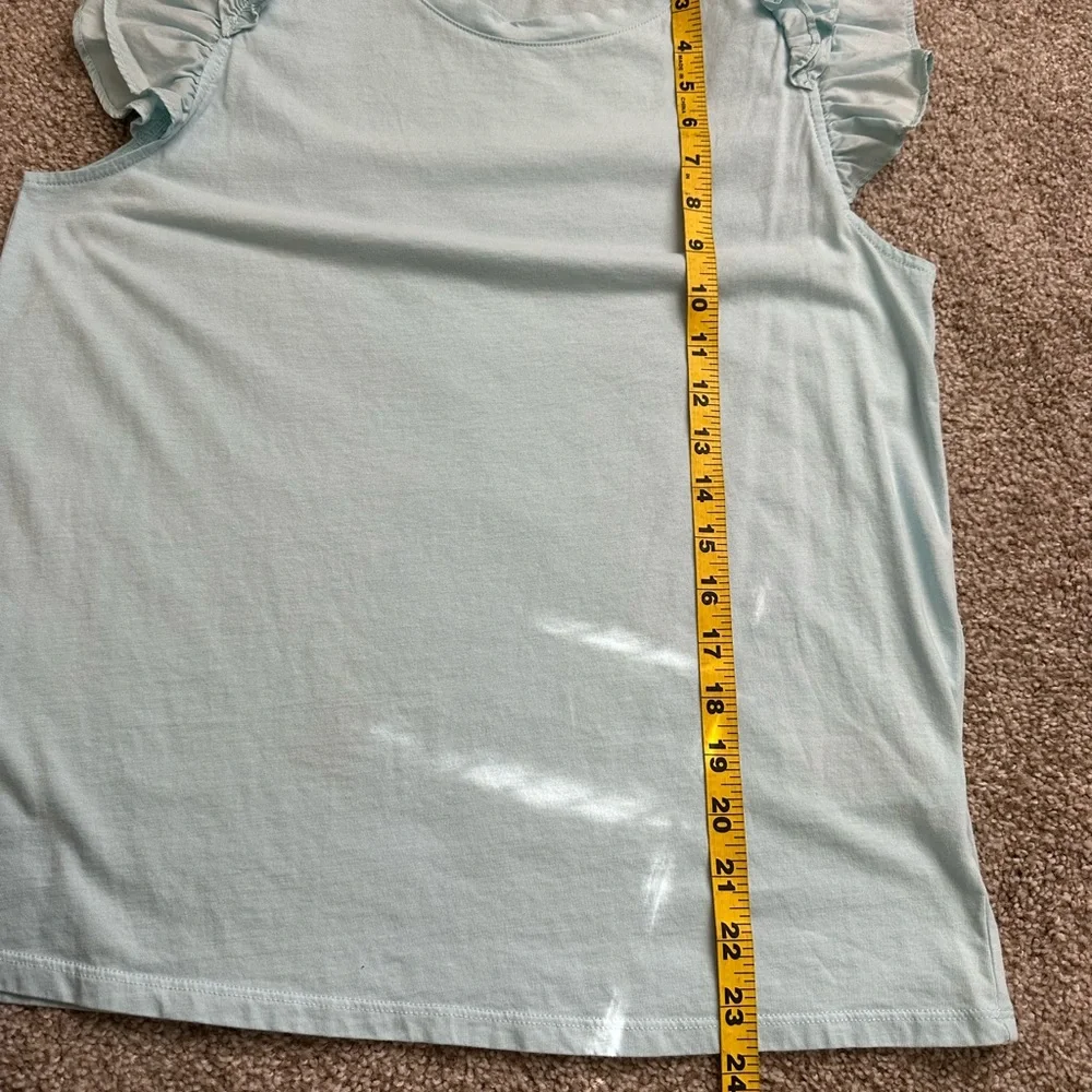 ✨ J.Crew Ruffle Sleeve Top – Light Blue – Size M - Picture 7 of 7
